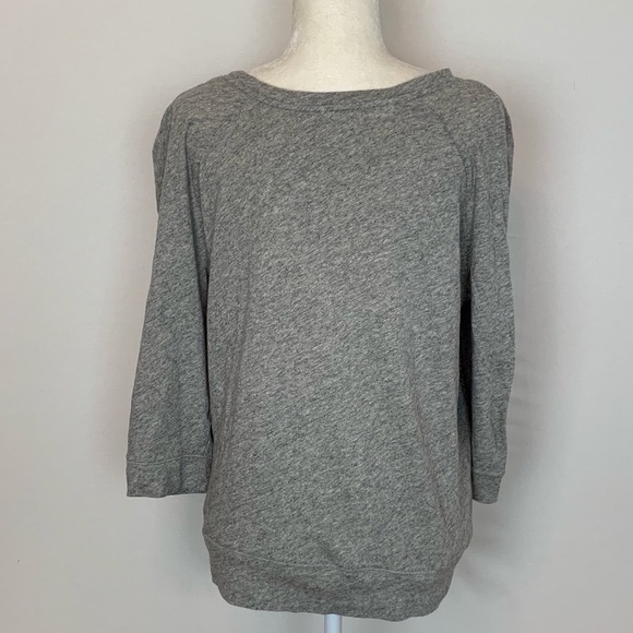 Anthropologie Meadow Rue Gray Knit Boho Top Sz L - Picture 3 of 9